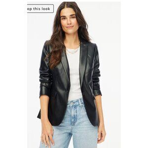 J. Crew Factory Black Faux Leather Blazer